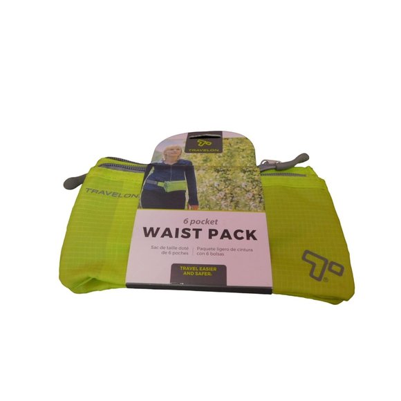 Travelon Handbags - NWT Travelon 6 Pocket Waist Fanny Pack Color Lime Green